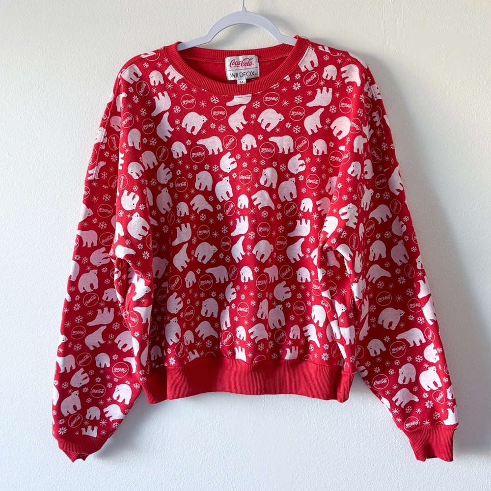 NWT Wildfox x Coca-Cola Winter Coke Fifi Sweater Size Medium Color Aura Orange